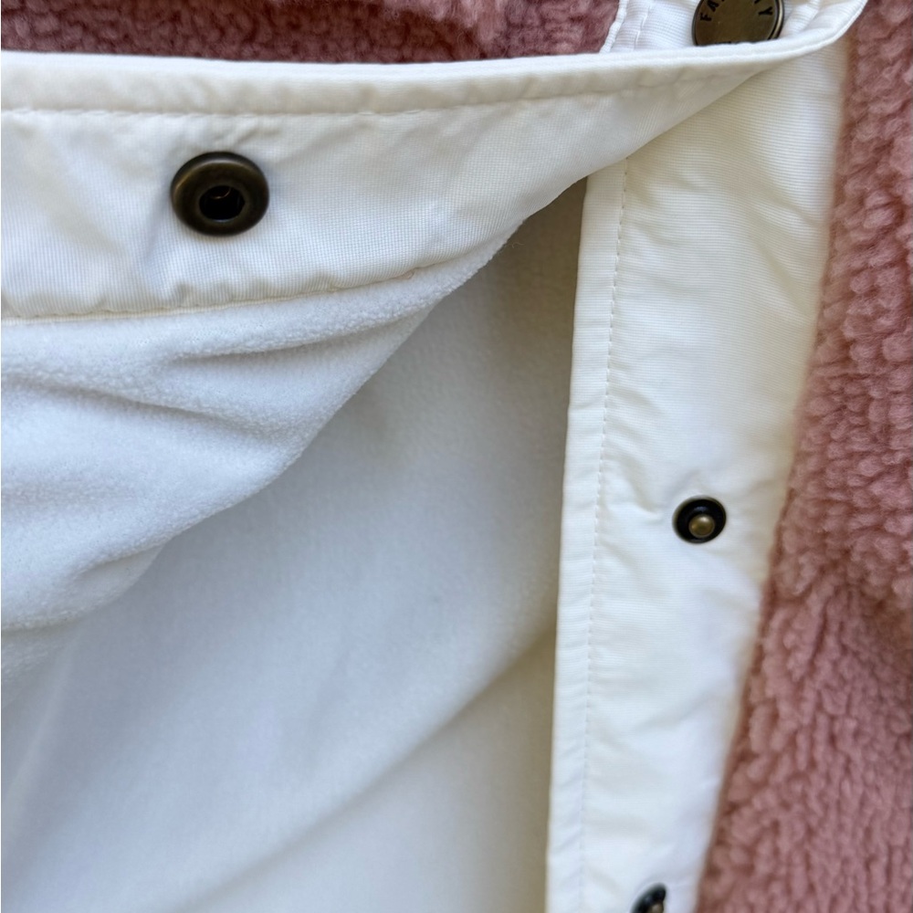 NWT Faherty Pink and Cream Teddy Jacket size XS - Picture 2 of 6